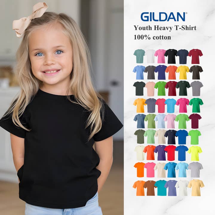 Youth Heavy Cotton T-Shirt – Soft 100% Cotton Classic Fit for wholesale by MYES BULK APPAREL