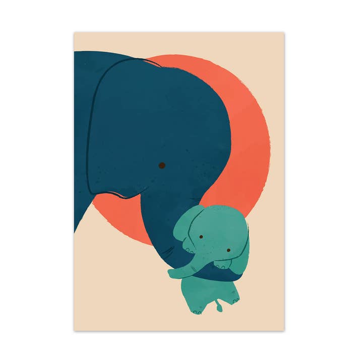 Cartolina Baby Elephant di Jay Fleck per la vendita all'ingrosso da parte di East End Prints - Greetings Cards & Postcards