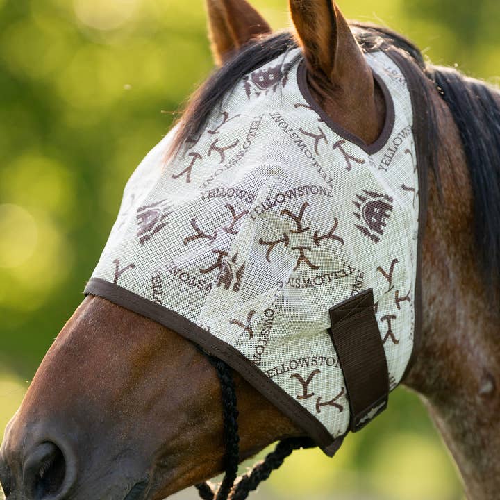 Yellowstone 73% UV Fly Mask with Web Trim - Dual Ear Opening & Forelock Freedom for wholesale by Kensington