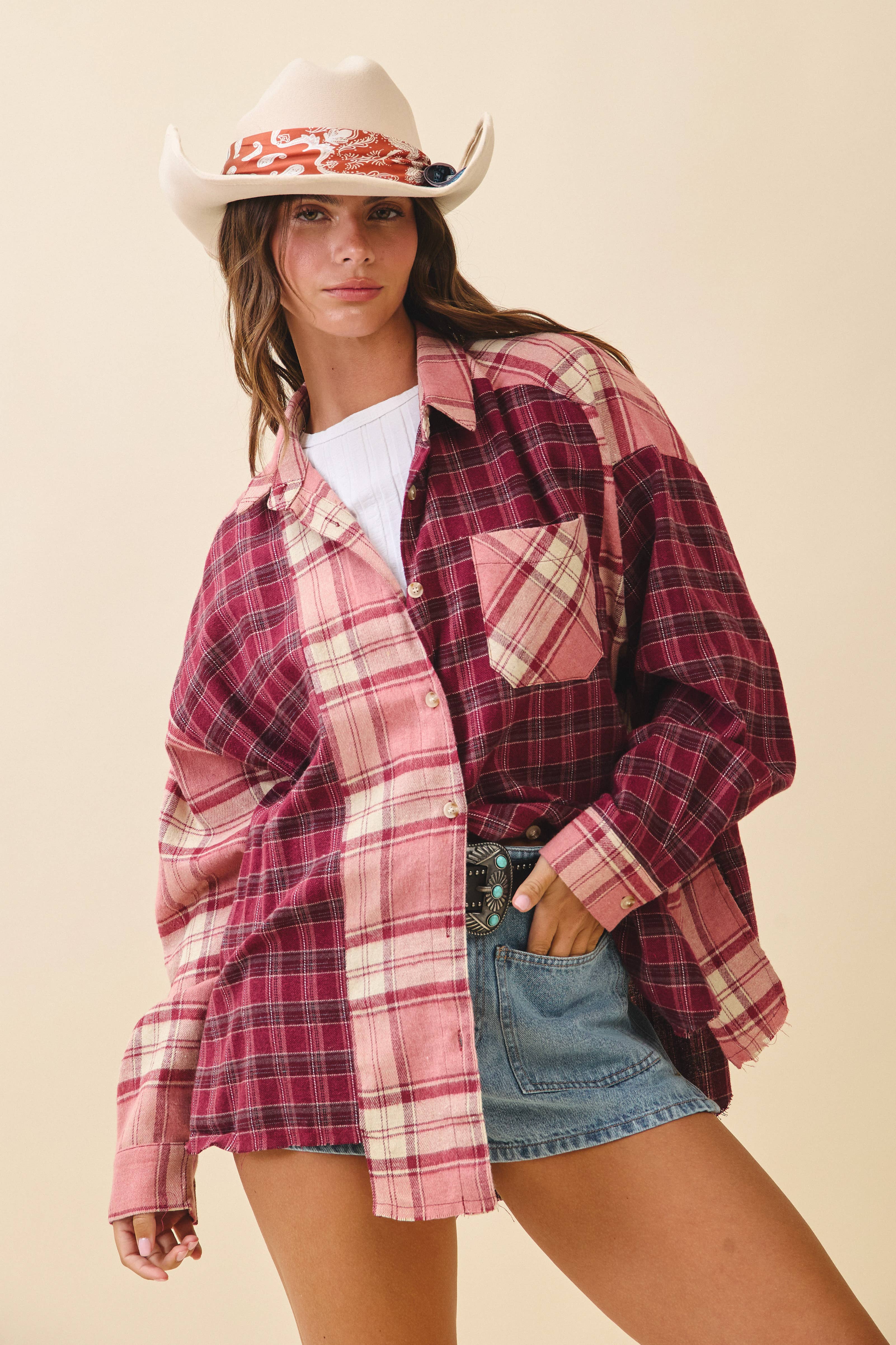 AEMI + CO - Wholesale Button Down Shirt - Women's - 8376EN Kambrie Plaid Flannel Shirt31