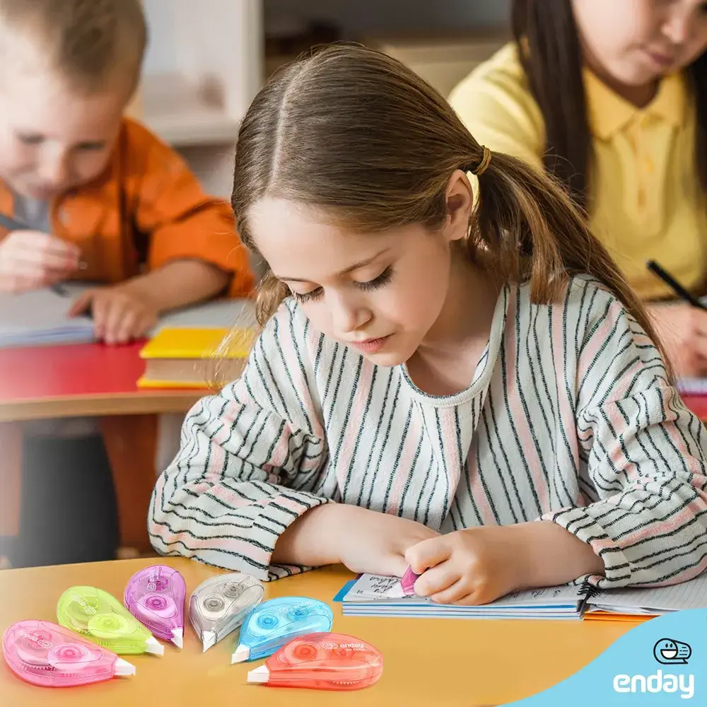 enday – Fita por atacado – Fita Corretiva White Out 5 mm x 314'' (Pack de 6)5