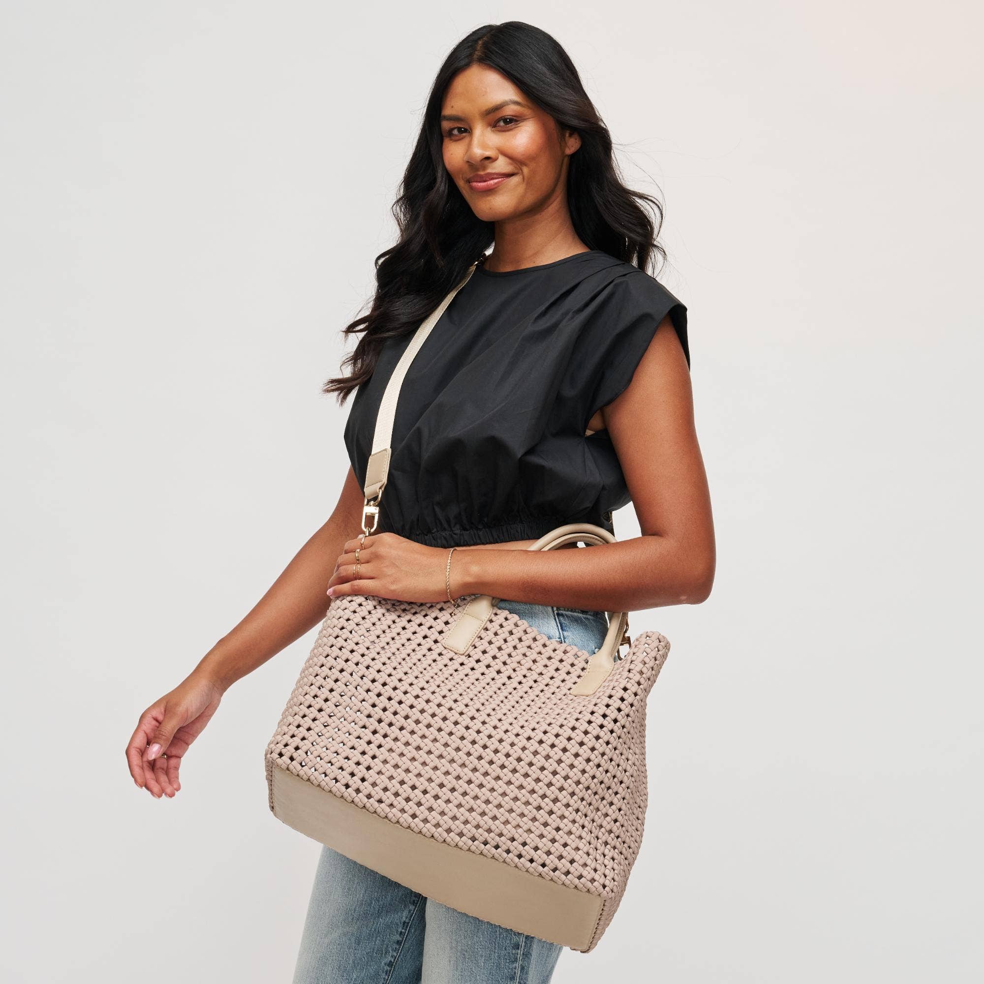 Sol and Selene - Vendita all'ingrosso Borsa tote - Donna - Borsa Grande Intrecciata a Mano Solstice10