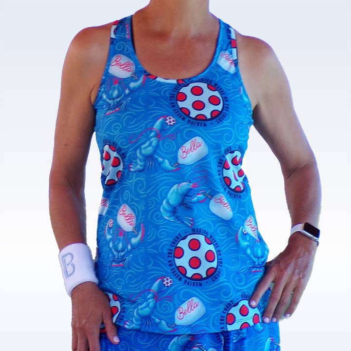 PB Racerback Tank Lobster Monster for wholesale by Pickleball Bella