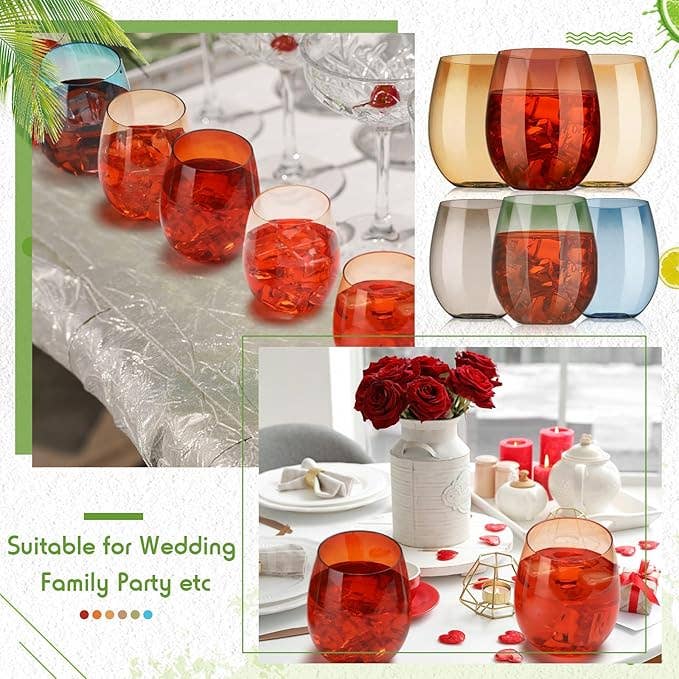 Crover - Wholesale Wine Glass - 12 oz Plastic Stemless Wine Glass4