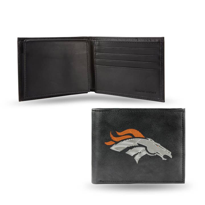 Denver Broncos Embroidered Leather Billfold Wallet for wholesale by Rico Industries