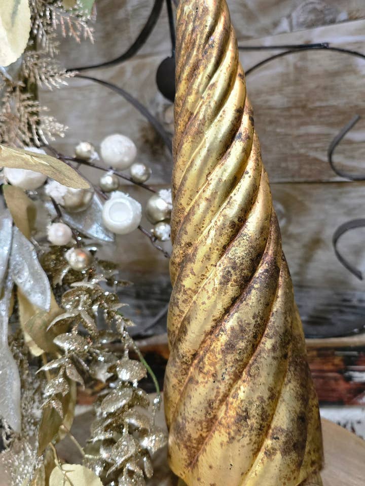 Small Antique Gold Glass Tree 12x4x4in for wholesale by Wholesale Home Decor