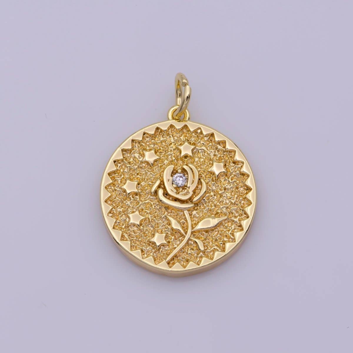 Aim Eternal - Wholesale Individual Charm/Pendant - Dainty Floral Collection Sun Flower, Rose, Holly Flower, Cherry Blossom, Lotus Charm 18K Gold Filled Medallion N-189 N-190 N-191 N-192 N-2017