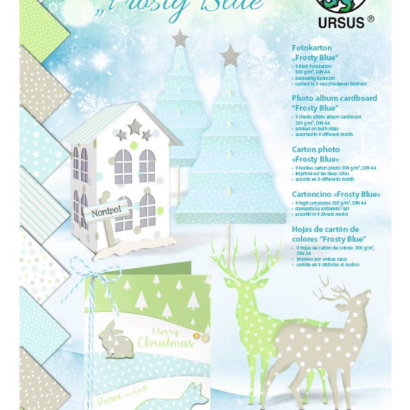 Fotokarton Sortierung "Frosty Blue", Din A4 für den Großhandel von URSUS® / Buntpapierfabrik Ludwig Bähr GmbH & Co. KG