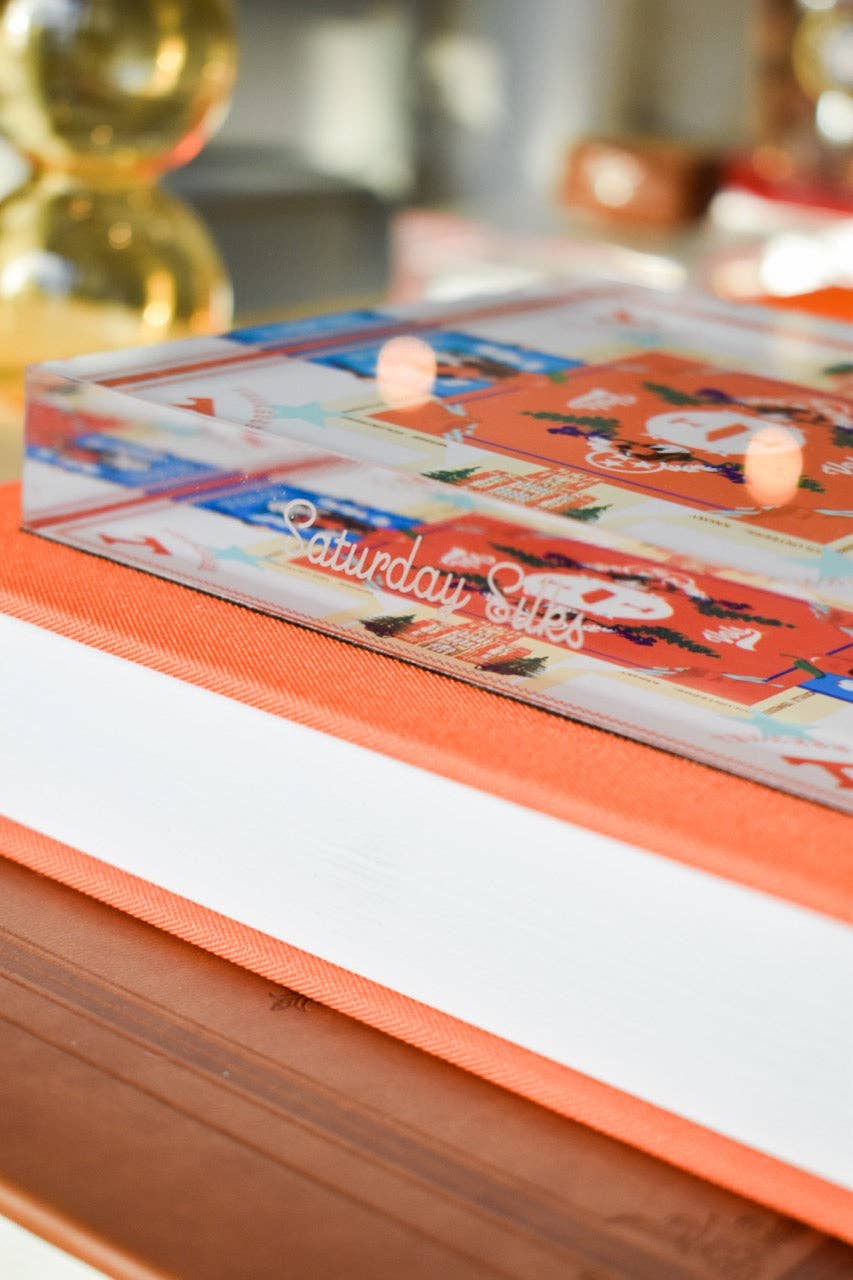 Saturday Silks - Wholesale Decorative Tabletop Object - Tennessee Vols Acrylic Block Art3