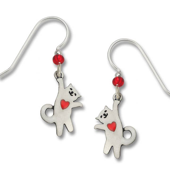 Hanging Cat w/Red Heart for wholesale by Left Hand Studios