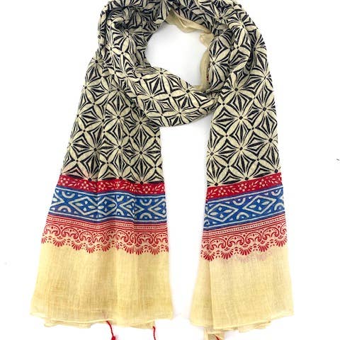 Maison Unik Accessoires – Großhandel Schal – Damen – Chèche-Schal oder Pareo 100% indische Baumwolle Blockdruck