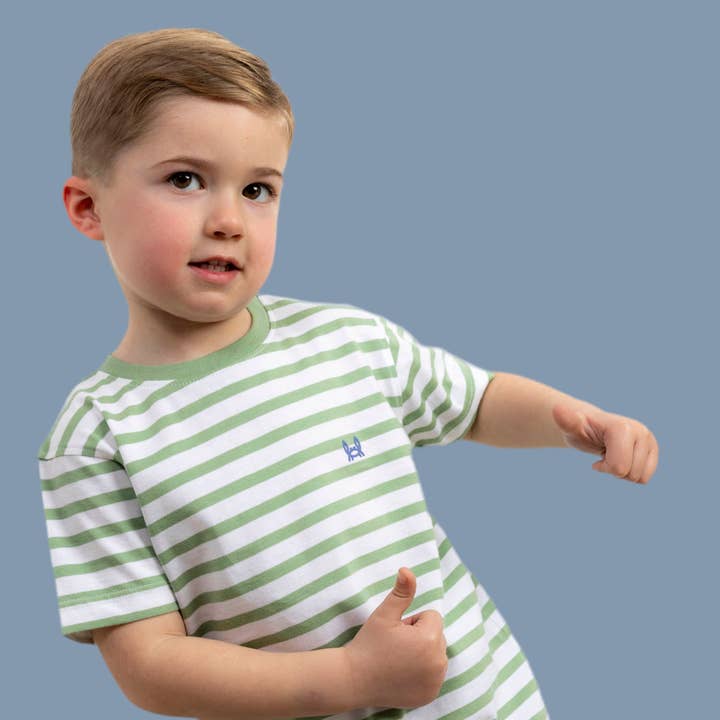Green Striped Children's T-shirt | Marsella for wholesale by Custi Mikelo: Men's Clothing & Christmas Gifts