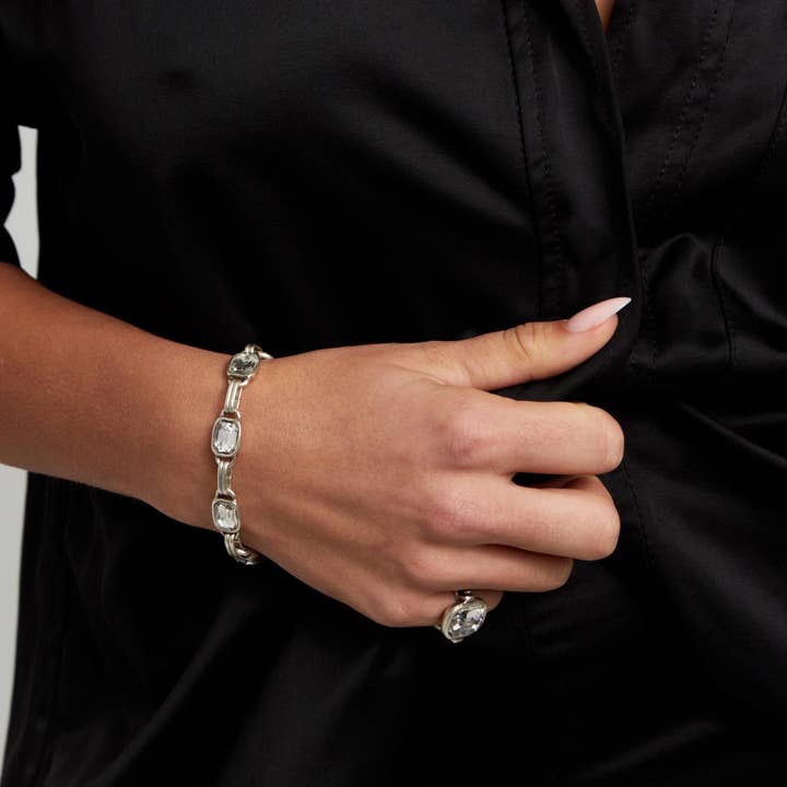 Chanour - Wholesale Link & Chain Bracelet - Handmade Crystal Pewter Bracelet - 29281