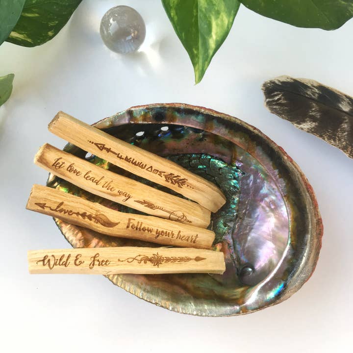 Fractalista Designs - Wholesale Smudge Stick - "Guidance" Etched Palo Santo