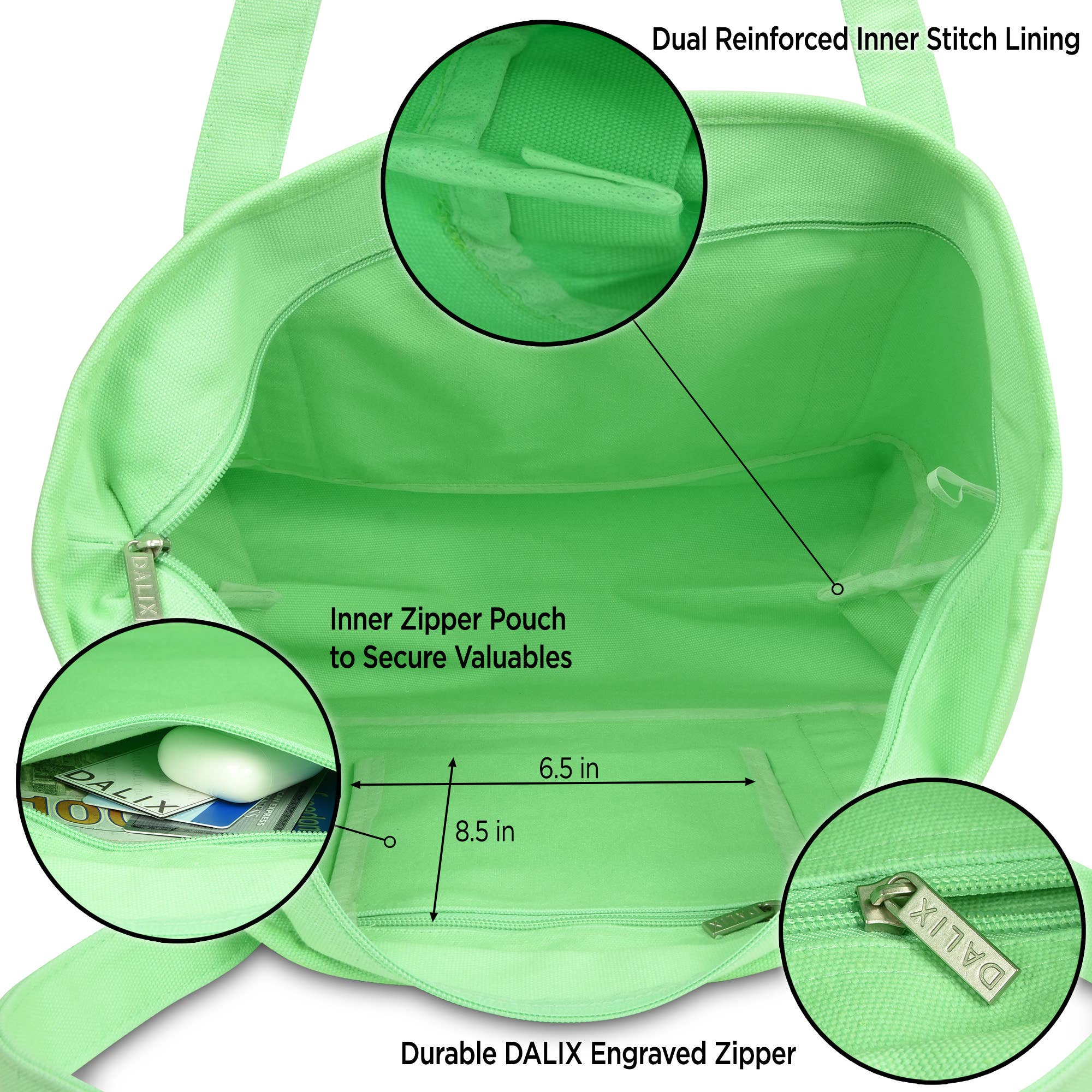 Dalix – wholesale Tote bag – Women's – DALIX 20" Solid Color Cotton Canvas Shopping Tote Bag29