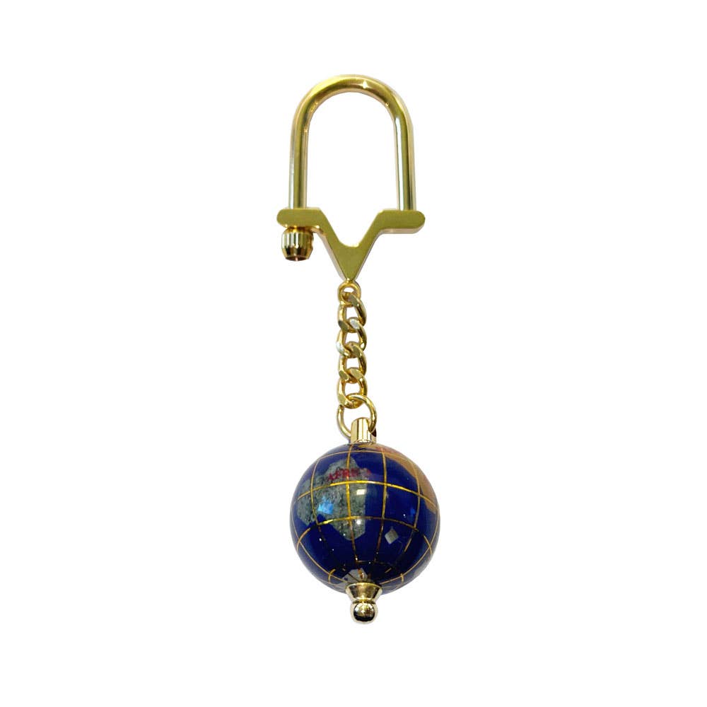 France Mineraux – wholesale Keychain – Unisex – Lapis Lazuli Keychain - Globe