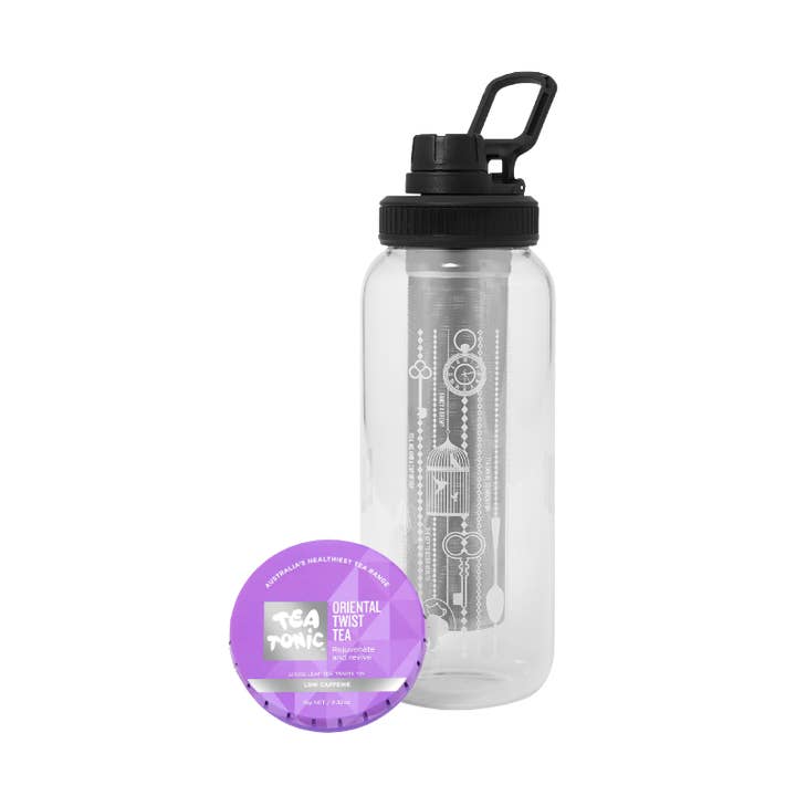 Glass Tea Bottle 1L - ORIENTAL TWIST TEA for wholesale by Tea Tonic