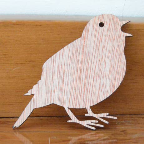 Decorazione natalizia Robin, a forma di compensato per la vendita all'ingrosso da parte di Tawny Barn