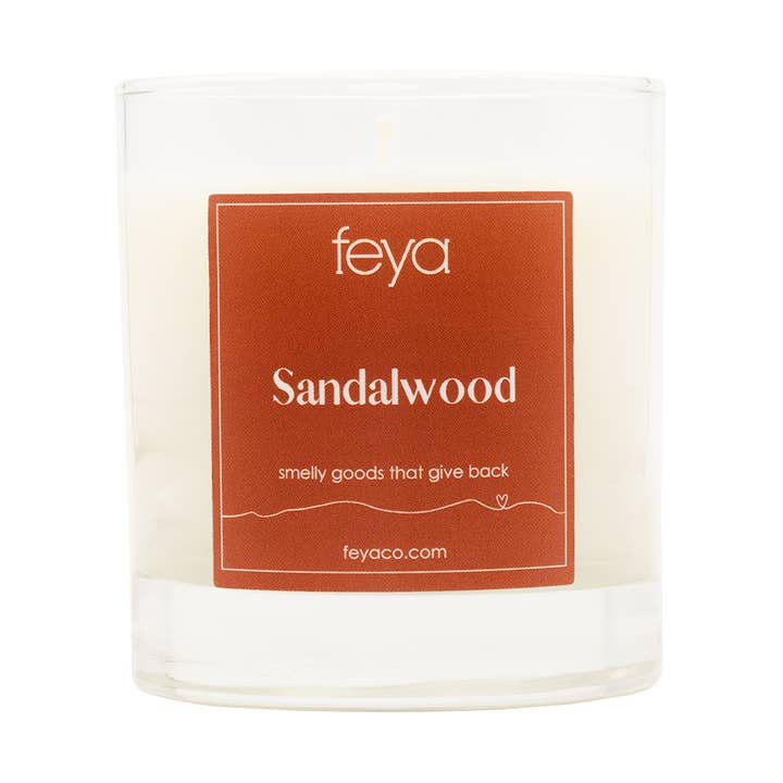 Sandalwood Candle 6.5oz for wholesale by Feya Co.