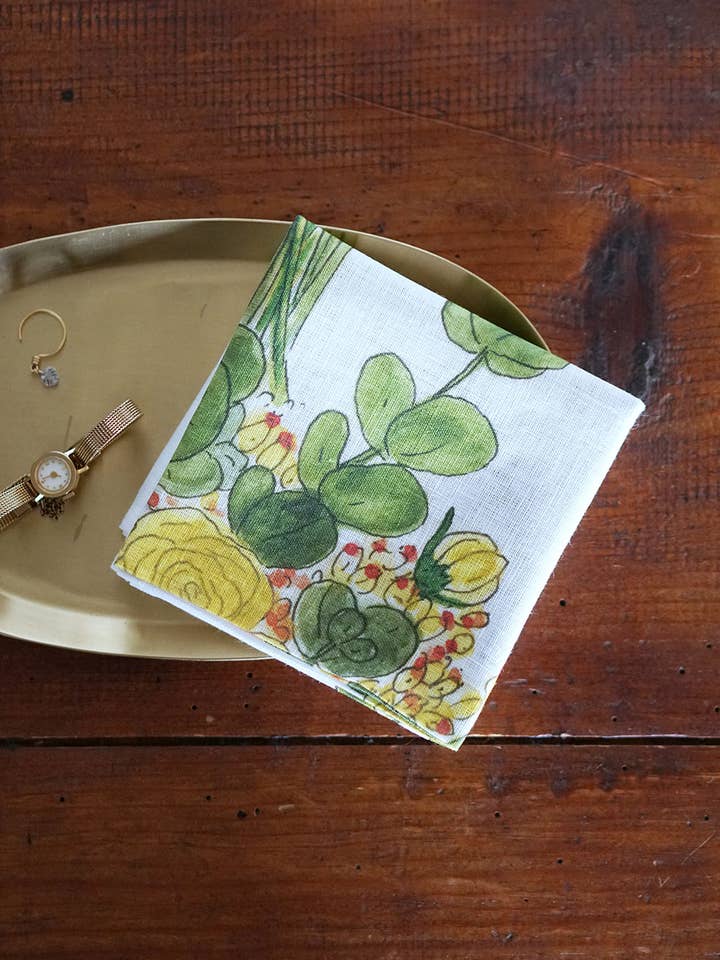 Isabelle Boinot Handkerchief Seasonal Flower for wholesale by Fog Linen Work