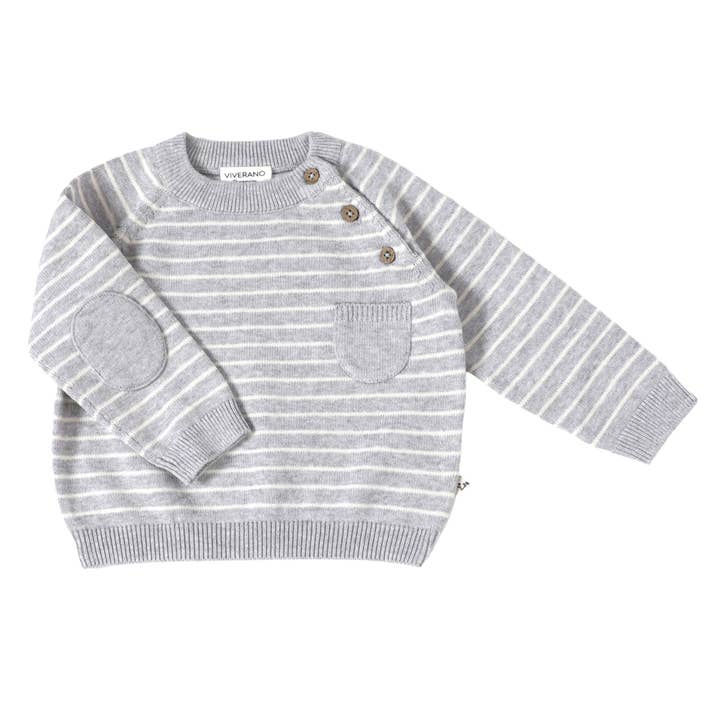 Viverano Organics – Engroshandel Sweater - Baby – Milan Strik Raglan Sideknap Baby Pullover (Økologisk)1