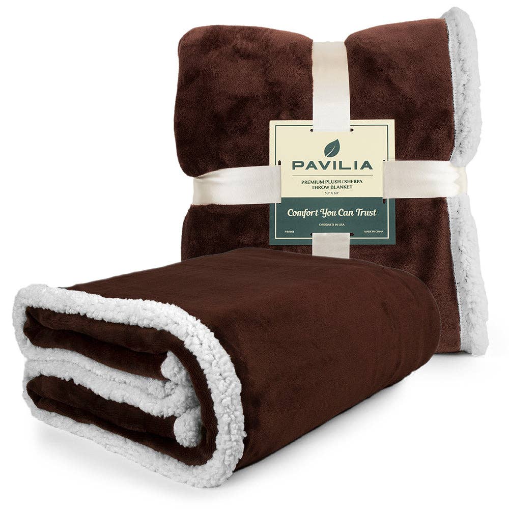 Pavilia – Manta para sofá por atacado – Cobertor Premium Sherpa Fleece38