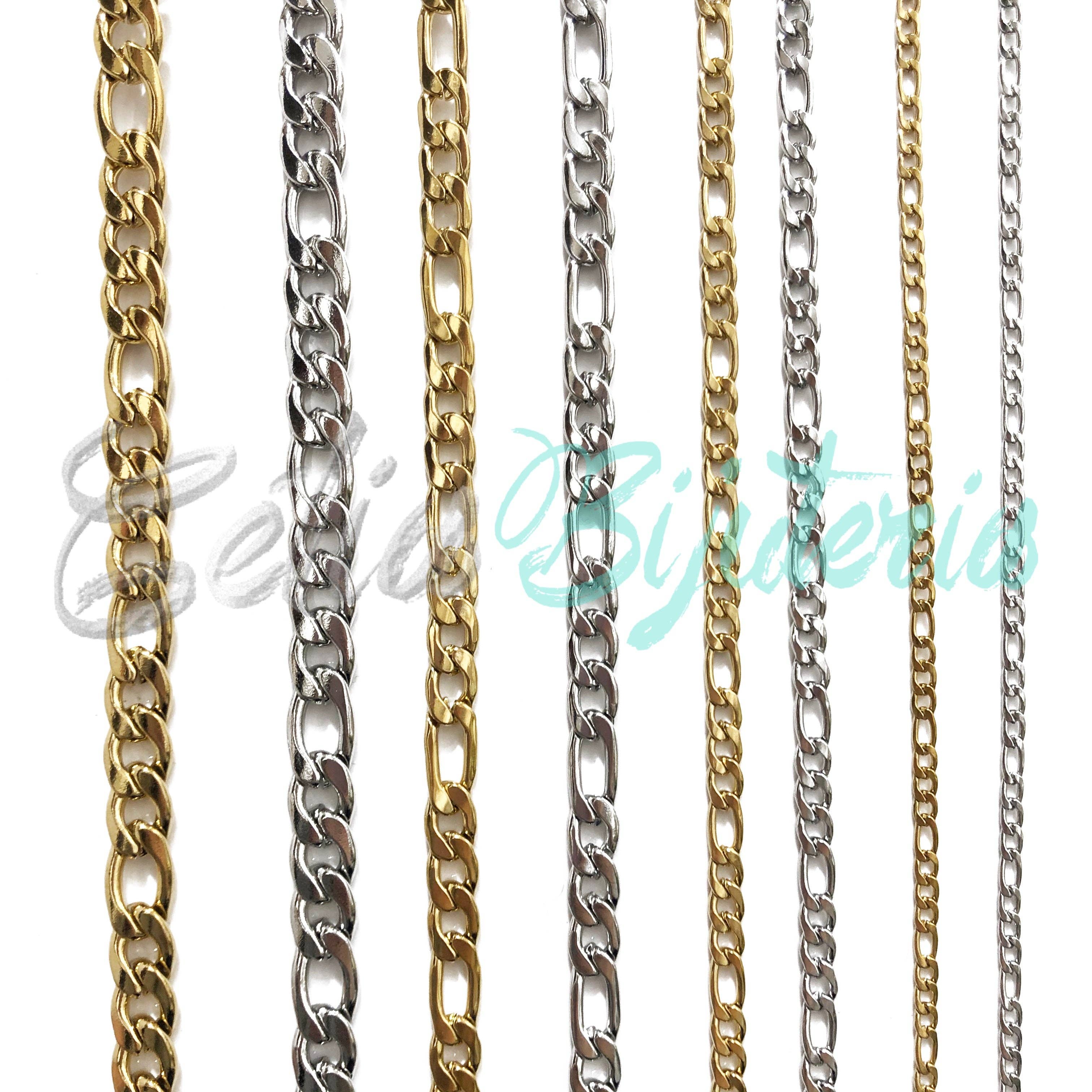 Celli Biju - Venta al por mayor Collares de cadenas y eslabones - Cadena por metro de Acero Inoxidable - Figaro1