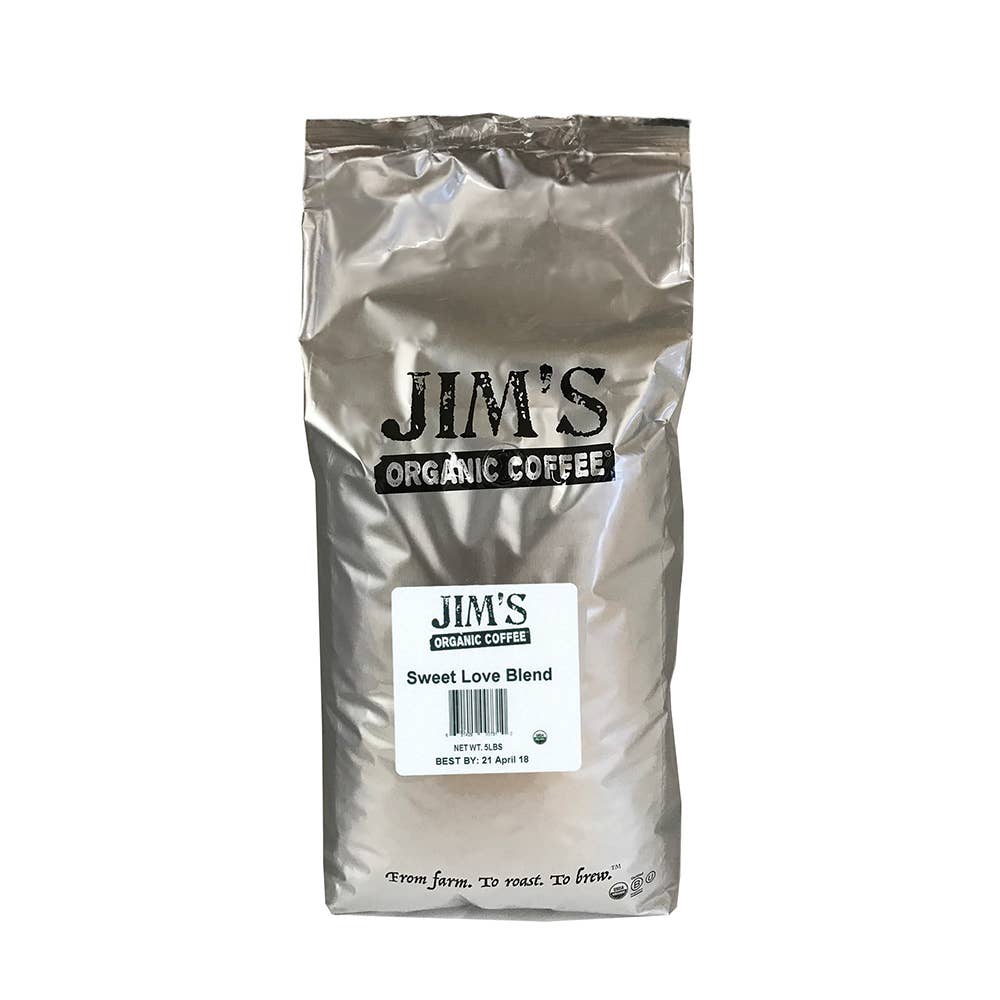 Jim's Organic Coffee - Wholesale Coffee Beans - Jim's Organic Coffee - Sweet Love Blend - 5 LB Bulk0