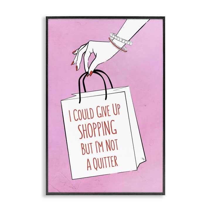 Not A Quitter Shopping - Framed Wall Art for wholesale by Stupell Industries