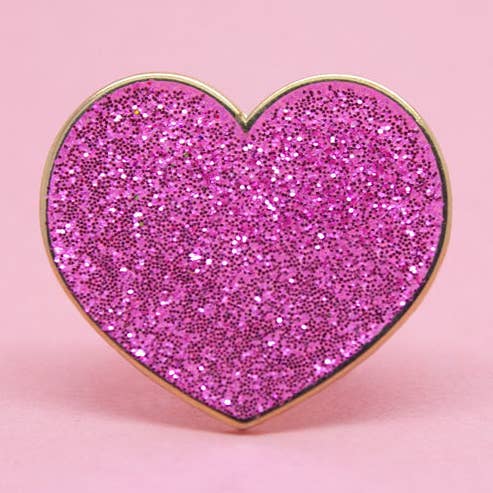 Conjunto de Pins de Esmalte com Corações de Purpurina Rosa por atacado de Craft MFG