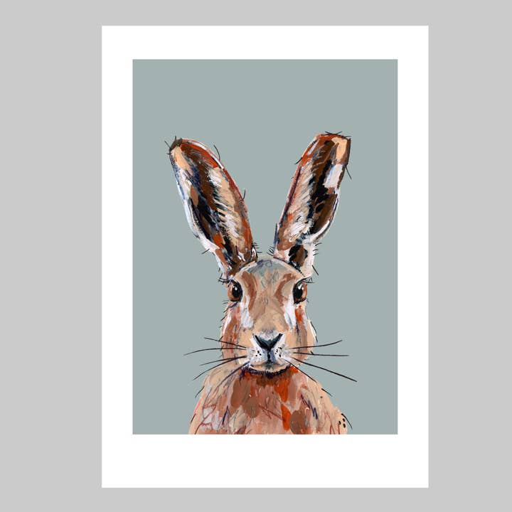 Hare Art Print British Mammal Wall Art Nature Wildlife for wholesale by Ellwood Parker