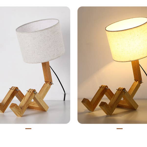 Holzroboter Tischlampe – Moderne nordische Dekorationsleuchte für den Großhandel von Buddha Yoga