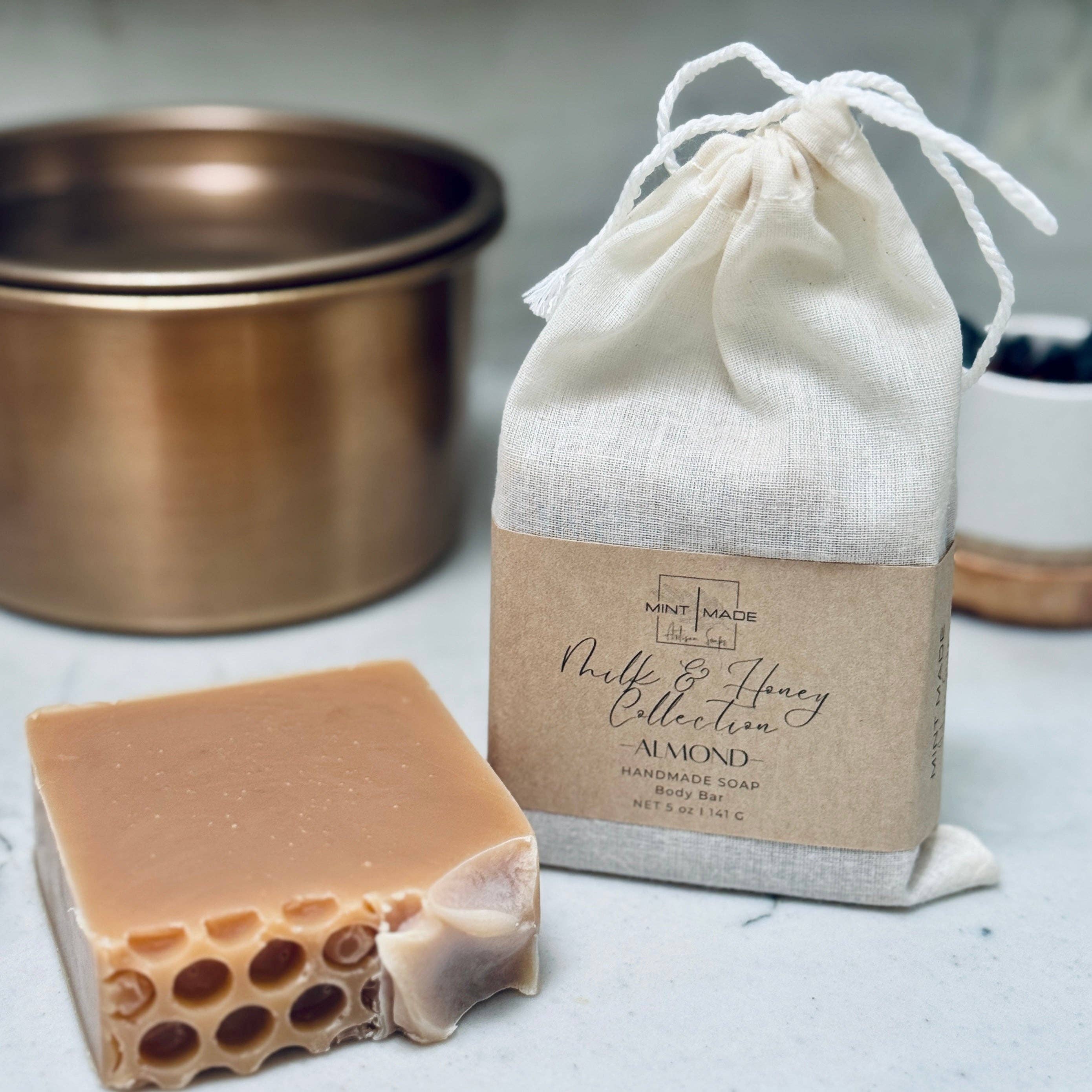 Mint Made Artisan Soaps and Holistic Skincare – wholesale Bar Soap – Milk and Honey Collection Trio | Goat Milk and Honey Soaps3