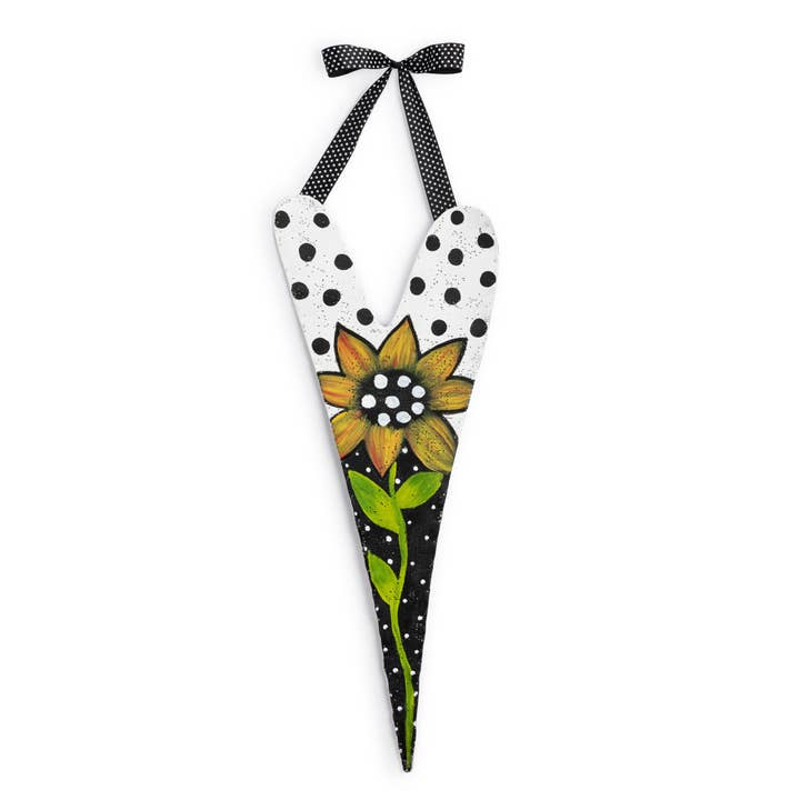 Heart & Sunflower Polka Dot Door Hanger 8x32in for wholesale by DEMDACO
