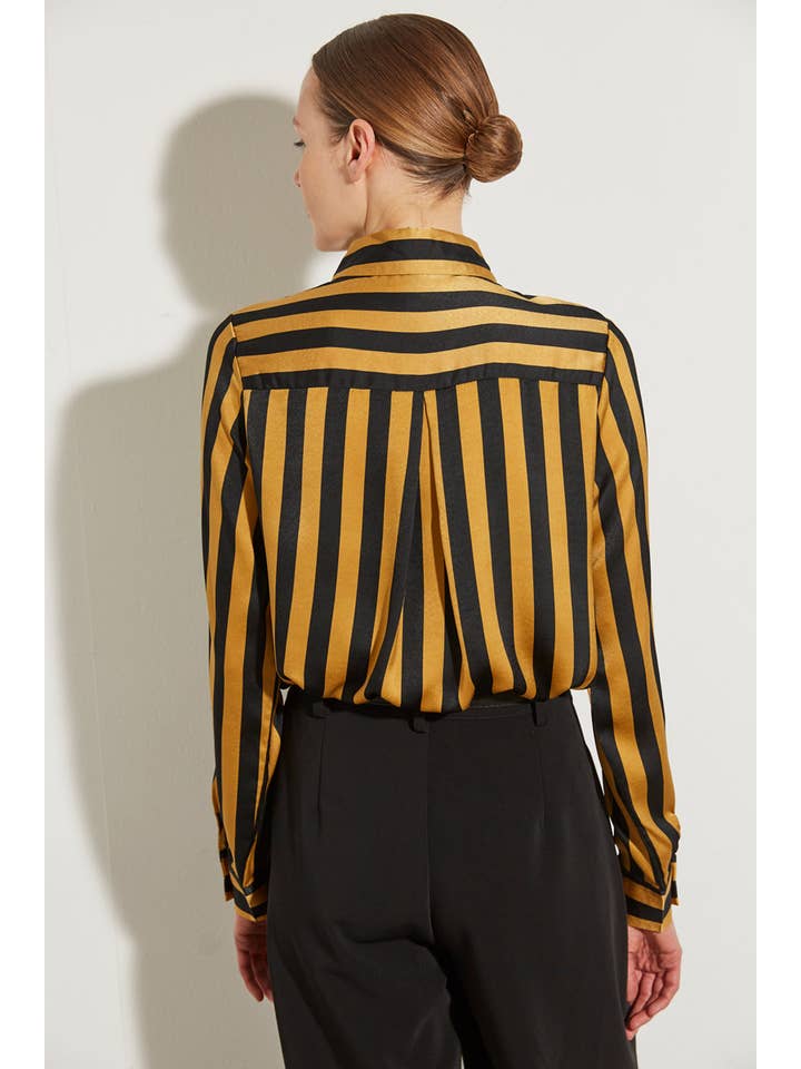 ELLI WHITE - Wholesale Button Down Shirt - Women's - Fluid striped shirt3