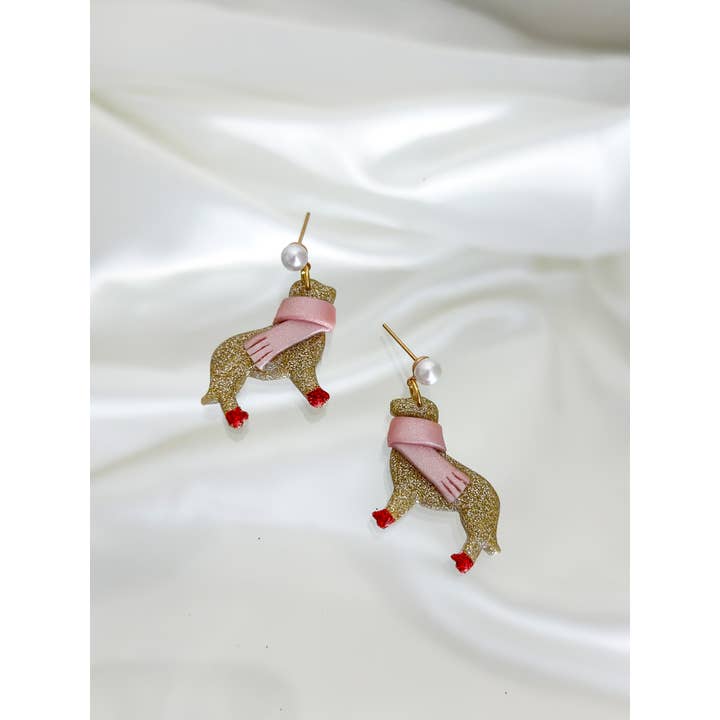 AnnaBanana - Wholesale Dangle Earrings - Winter Dog Earrings (30% Rescue Give-Back)2