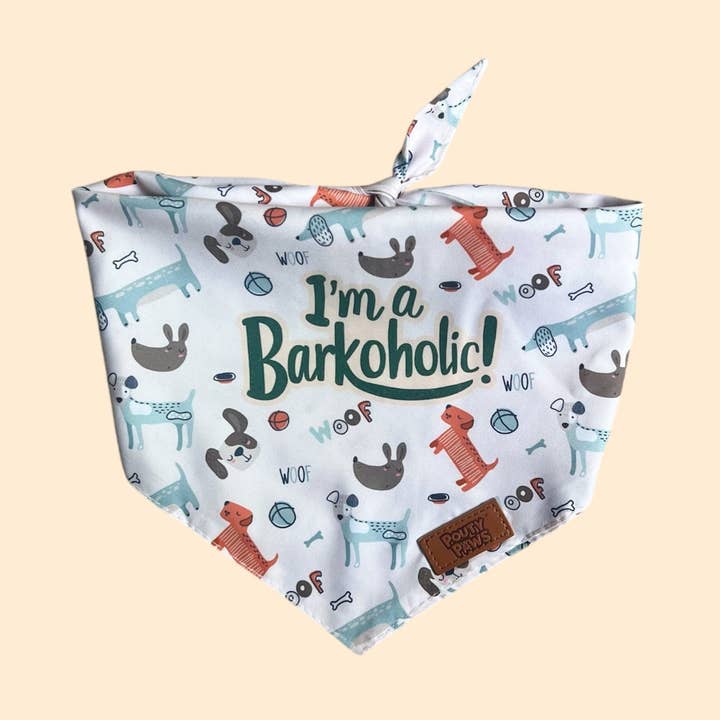 Barkoholic Reversible Dog Bandana for wholesale by Pouty Paws