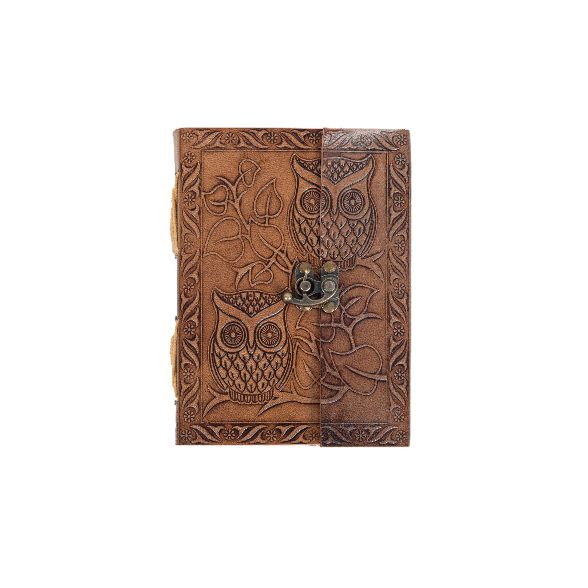 R K Handicrafts and Exporters - Wholesale Journal/Diary - Owl Embossed Leather diary with 200 Handmade pages5
