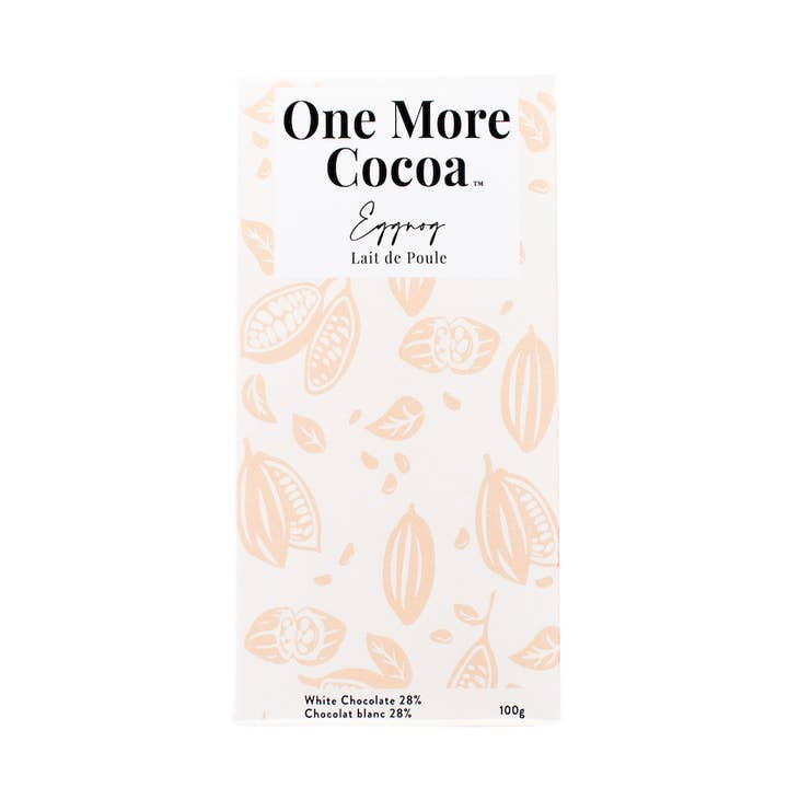 One More Cocoa - Vente Barre chocolatée - Tablette de chocolat blanc au lait de poule avec muscade, cannelle et rhum0