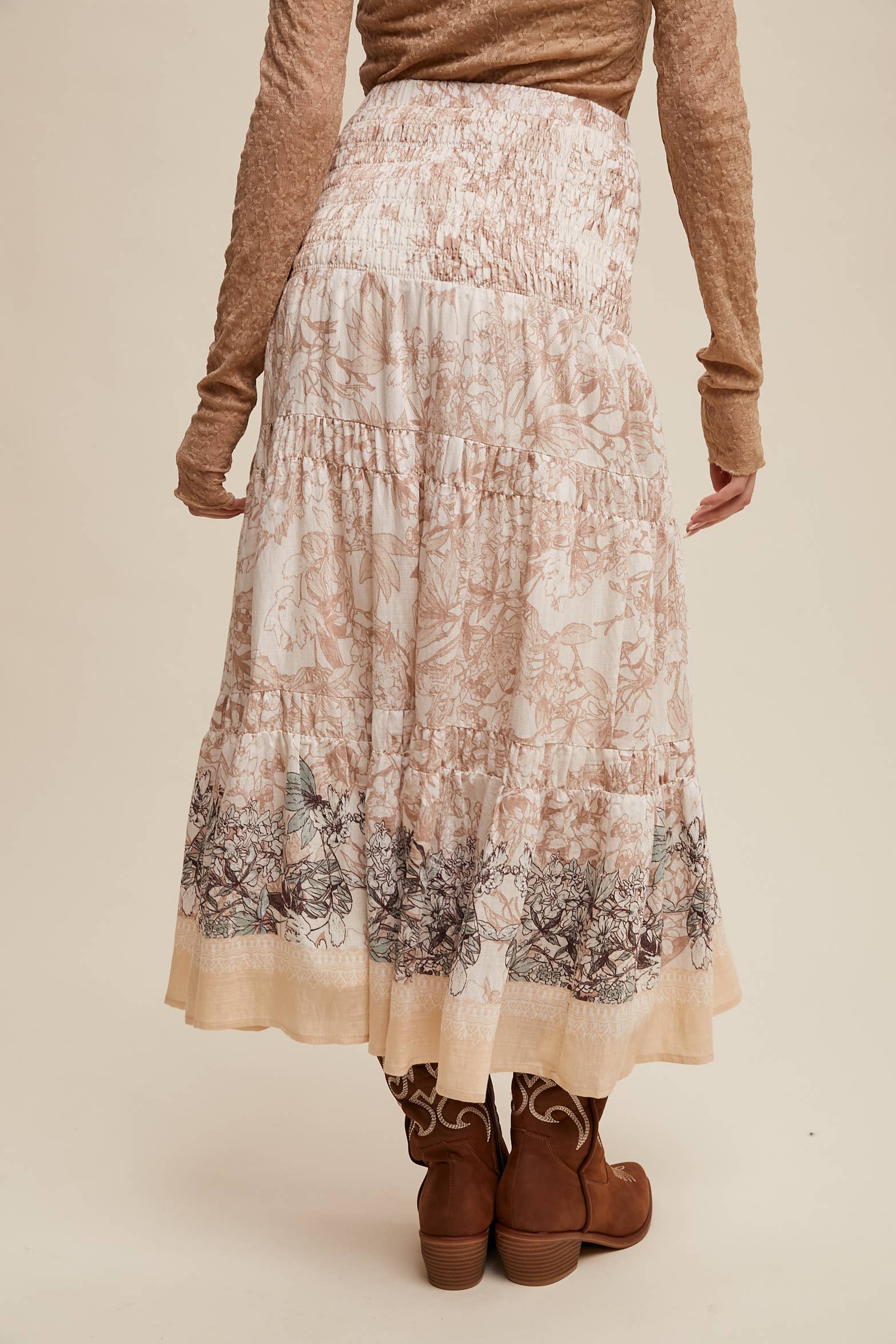 Listicle - Vente Jupe – femme - Jupe longue bohème convertible à smocks & robe bustier27