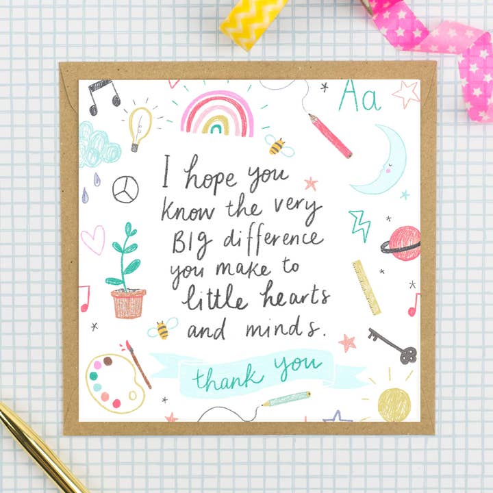YOU MAKE A BIG DIFFERENCE TO MY LITTLE PERSON Greeting Card for wholesale by Pickled Pom Pom