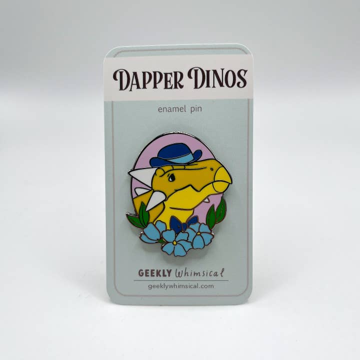 Geekly Whimsical - Wholesale Lapel Pin/Button - Dapper Dinos - Arthur Ankylosaurus Enamel Pin1