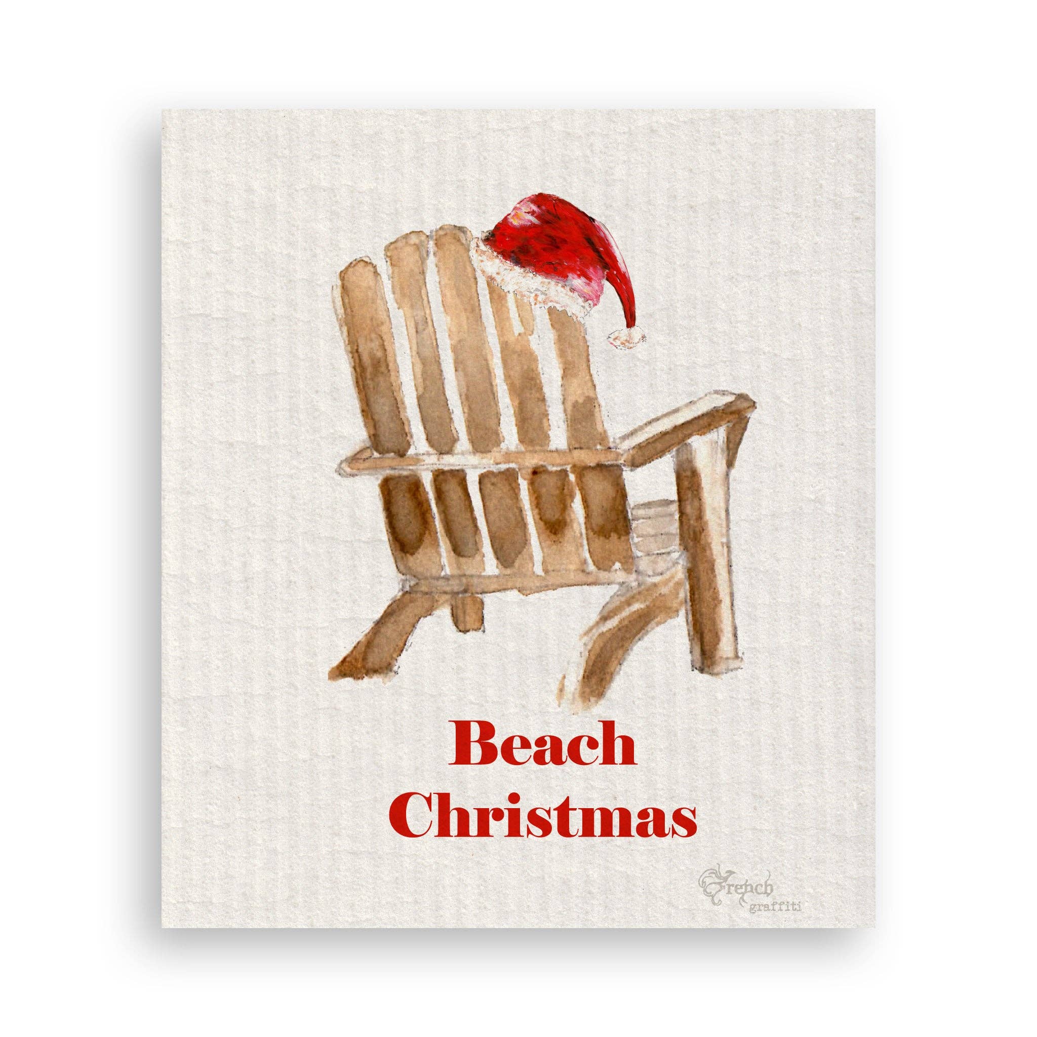 French Graffiti - Wholesale Theedoek - Strandstoel met kerstmuts16