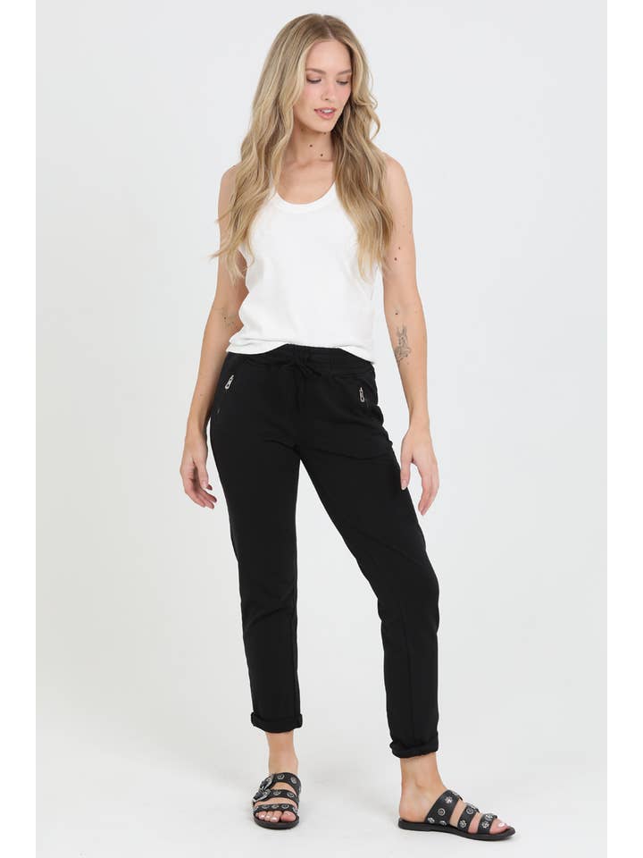 Nostalgia - Vente Pantalon d'intérieur/de jogging – femme - JOGG DE JOGGING EN TISSU ÉPONGE NP746-ASIS AVEC LIEN À NOUER SUR LE DEVANT ET POCHE ZIPPÉE12