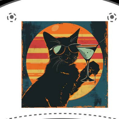 Retro Tini Kitty DTF Patch - RTS/MTO for wholesale by Beast Threads LLC