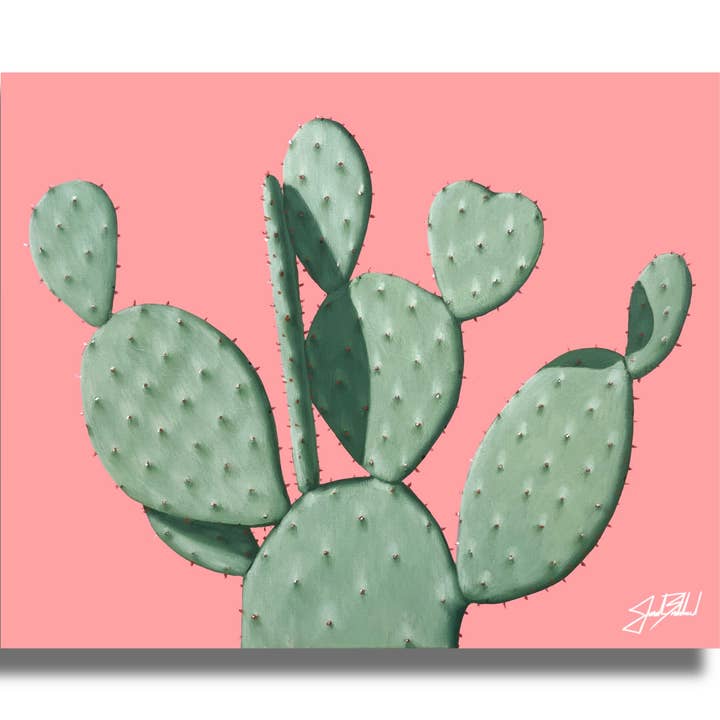 Impression sur papier de figue de Barbarie verte pour la vente par The Painted Ladies