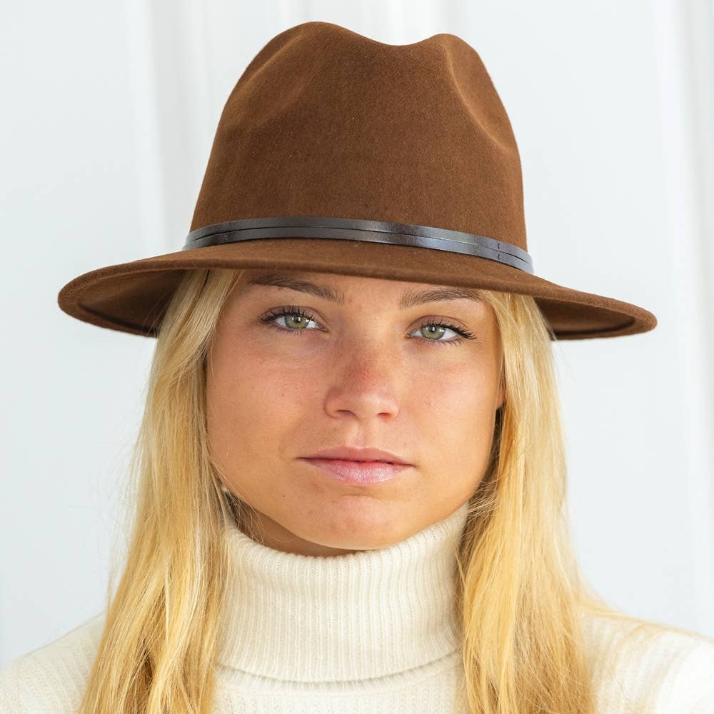 TRAVAUX EN COURS... - Wholesale Fedora - Women's - FELT HAT - leather band, sewn brim25