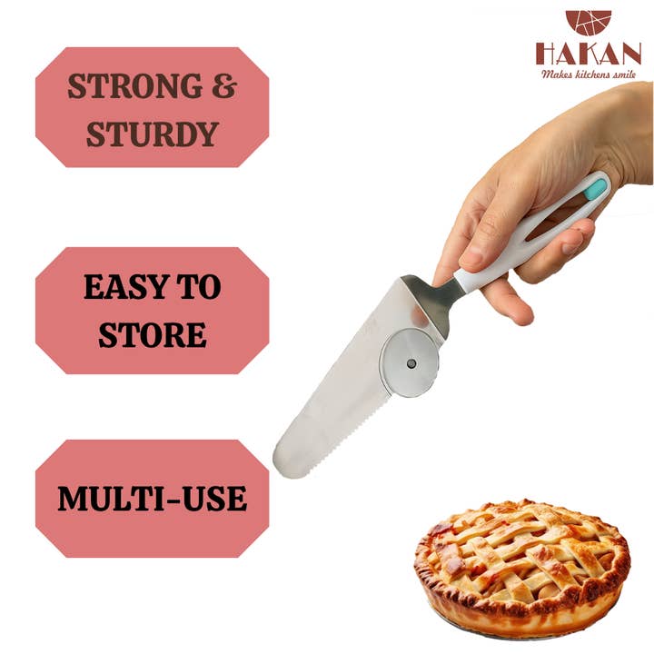 Hakan - Wholesale Pizza wheel - Stainless-Steel Pizza Cutter- Spatula with Non-Slip Handle3