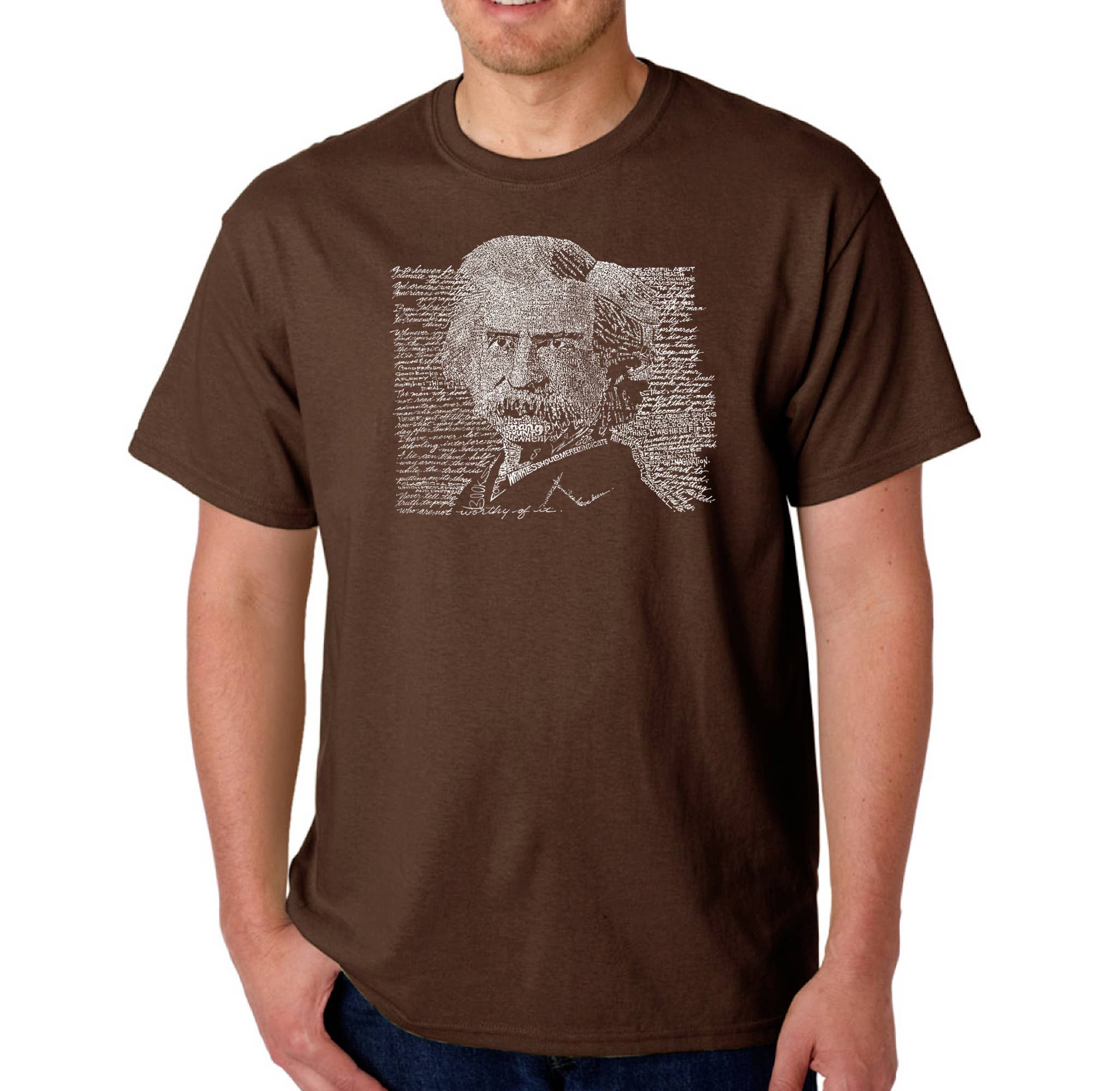 LA Pop Art - Wholesale Screen Printed T-Shirt - Men's - LA Pop Art Men's Word Art T-shirt - Mark Twain2