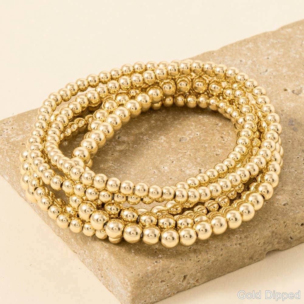 Anarchy Street - Wholesale Beaded Bracelet - Gold Dipped Ball Bead Bracelet Set1
